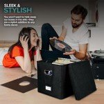 Vinyl Record Storage Box for 50+ Albums