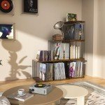 Stackable Vinyl Record Storage Shelf - Wood Organizer