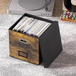 Stackable Vinyl Record Storage Box Set of 2