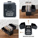 Vinyl Record Storage Box for 50 LPs