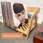 Bamboo Vinyl Record Holder - Holds 80 LPs