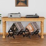 EKNITEY Metal Vinyl Record Storage Stand - Holds 80-100 LPs