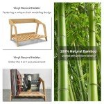 Bamboo Vinyl Record Holder - Holds 80 LPs
