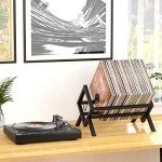 EKNITEY Metal Vinyl Record Storage Stand - Holds 80-100 LPs