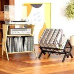 EKNITEY Metal Vinyl Record Storage Stand - Holds 80-100 LPs