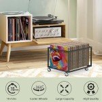 Vinyl Record Storage Cart - Holds 100 Albums