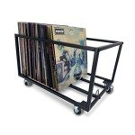 Vinyl Record Storage Holder with Wheels - 100 LPs