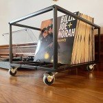 Vinyl Record Storage Holder with Wheels - 100 LPs