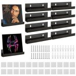 8PCS Wall-Mounted Vinyl Record Storage Shelves