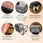 Vinyl Record Storage Holder with Wheels - 100 LPs