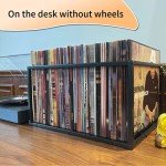 Vinyl Record Storage Holder with Wheels - 100 LPs