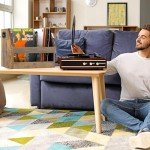 Vinyl Album Storage Box with Handle - Rustic Brown