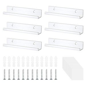12-Inch Clear Acrylic Vinyl Record Wall Shelves