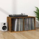 Vinyl Record Storage Box in Smoked Oak