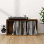 Vinyl Record Storage Box in Smoked Oak