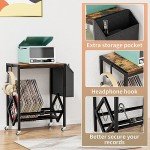 EKNITEY Vinyl Record Player Stand with Storage