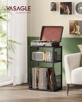 VASAGLE 3-Tier Vinyl Record Player Stand - Ebony