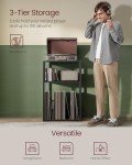 VASAGLE 3-Tier Vinyl Record Player Stand - Ebony