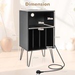 Vinyl Record Player Stand & Storage Cabinet