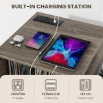 Vinyl Record Player Stand with Charging Station
