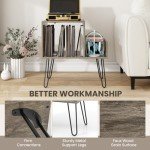 Vinyl Record Player Stand with Charging Station