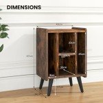 Vinyl Record Player Stand with Charging Station