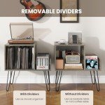 Vinyl Record Player Stand with Charging Station