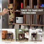 Vinyl Record Player Stand with Charging Station