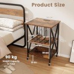 Vinyl Record Player Stand with Wheels and Dividers