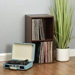 Walnut Effect Vinyl Record Storage Box - Sizes Available