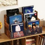 3-Tier Vinyl Record Storage Crate in Rustic Style