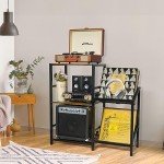 Vinyl Record Player Stand with 200 Album Storage