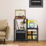 Vinyl Record Player Stand with 200 Album Storage
