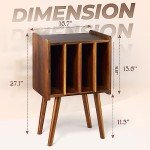 Wooden LP Record Player Stand with Storage Cabinets