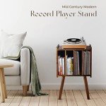 Wooden LP Record Player Stand with Storage Cabinets
