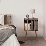 Wooden LP Record Player Stand with Storage Cabinets