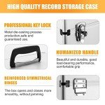 Vinyl Record Storage Case for 50 Albums (Silver)