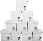 12" Sturdy Vinyl Record Storage Box Set of 10