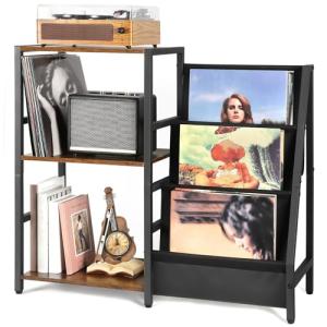 Bikoney Vinyl Record Player Stand with Storage