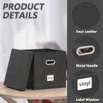 Stylish Leather Vinyl Record Storage Box - Black