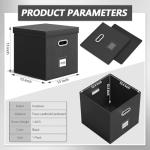 Stylish Leather Vinyl Record Storage Box - Black
