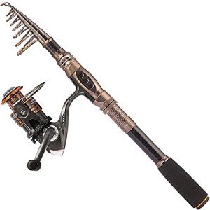 PLUSINNO Carbon Fiber Telescopic Fishing Rod Combo