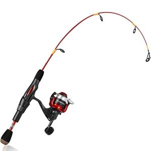 PLUSINNO Ultrlight Ice Fishing Rod and Reel Combo
