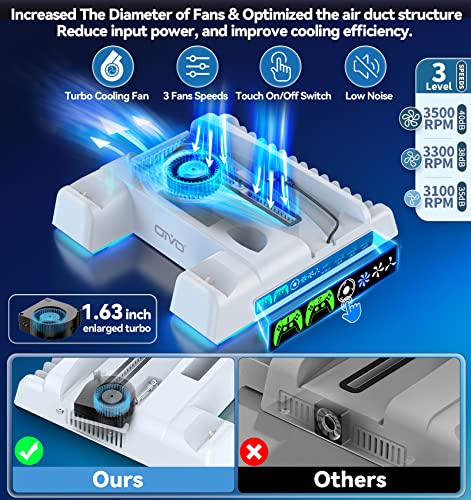 PS5 Stand with Cooling, Charging, 12 Slots & Holder