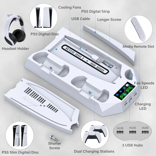 PS5 Cooling & Charging Station with Accessories