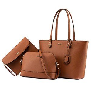 Stylish 3-Piece Brown Tote & Hobo Bag Set