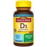 Nature Made Extra Strength Vitamin D3 5000 IU 180 Softgels