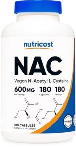 Nutricost N-Acetyl L-Cysteine 600mg, 180 Capsules