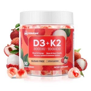 Sugar-Free Vitamin D3 K2 Gummies - 90 Count