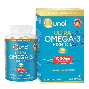 Qunol Fish Oil Omega 3 Mini Softgels, 180 Count